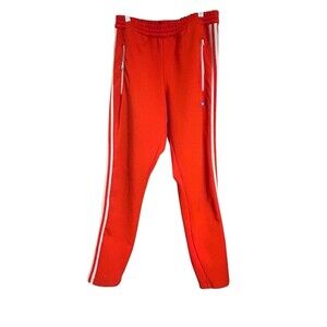 Adidas Orange/wht Side Zip Zip Pockets Track Pants Streetwear Outdoor Y2K Sporty